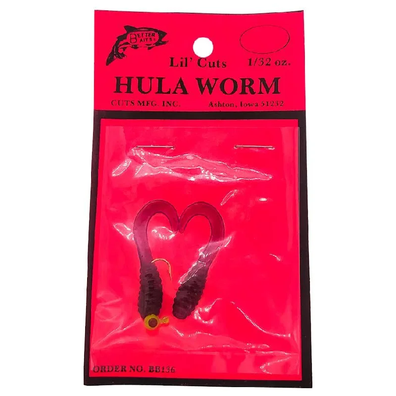 Fishing hook rust finish-Better Baits Lil' Cuts Hula Worm 1/32 Oz Qty 2