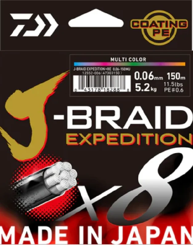 Fishing rod surf steady-Daiwa J Braid Expedition Multi Colour 500m Rolls