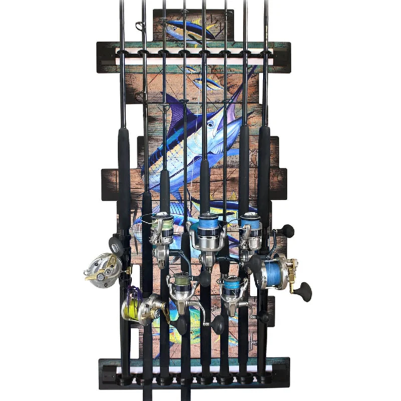 Fishing tackle soft sleeve-Guy Harvey Ancient Map 8 Rod Wall Rack