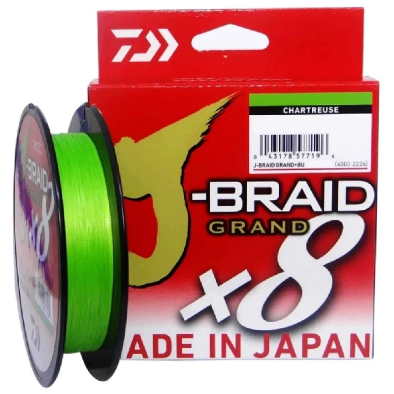 Fishing line cast balance-Daiwa J-Braid 8 Grand #2-30lb-300m Chartreuse