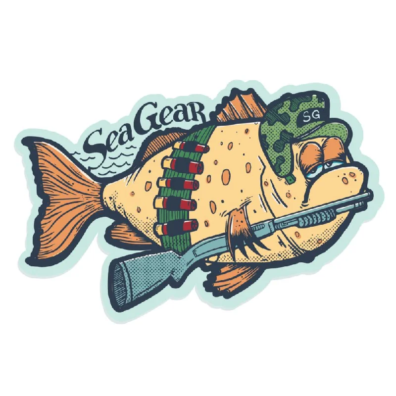 Ice fishing reel combo-Sea Gear - Grumpy Fish Sticker