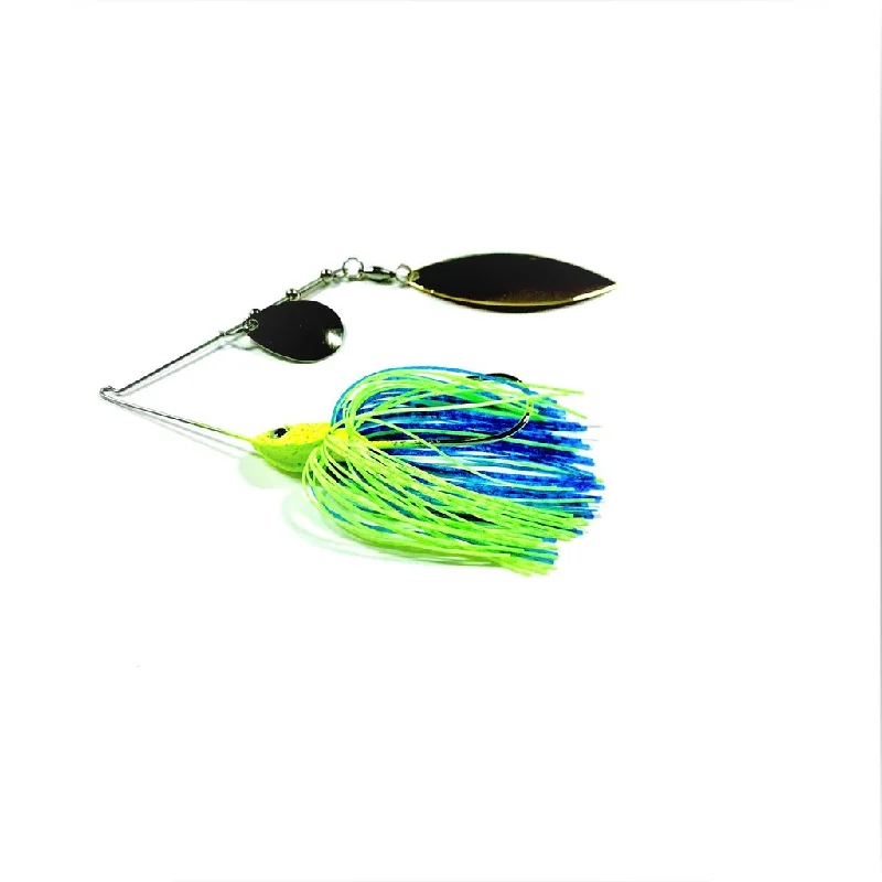 Fishing rod shore grip-Persuader Premium Spinnerbaits 3/8 Oz Chartreuse/Blue