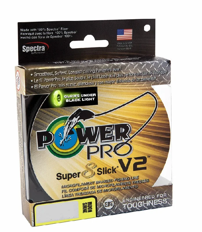 Fishing line smooth support-PowerPro Super Slick V2 Braided Line 65lb 1500yds - Moonshine