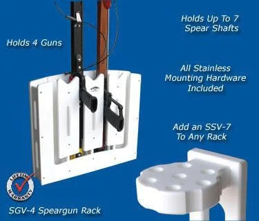 Fishing reel smooth lock-Spearfishing Speargun Holder Rack - Store One to Four Guns