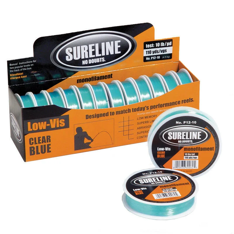 Fishing tackle soft box-Sureline Monofilament Low-Vis Clear Blue Fishing Line