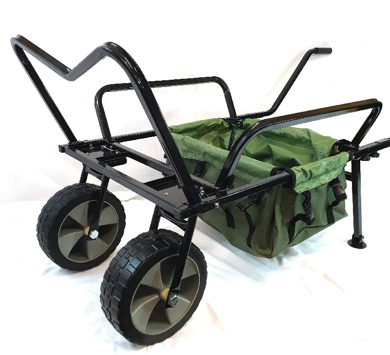 Fishing rod pier grip-BISON HEAVY DUTY FISHING TWO WHEEL BARROW WITH BARROW BAG