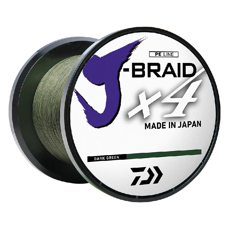 Fishing reel smooth lock-Daiwa J-BRAID x4 Braided Line - 65 lbs - 300 yds - Dark Green [JB4U65-300DG]