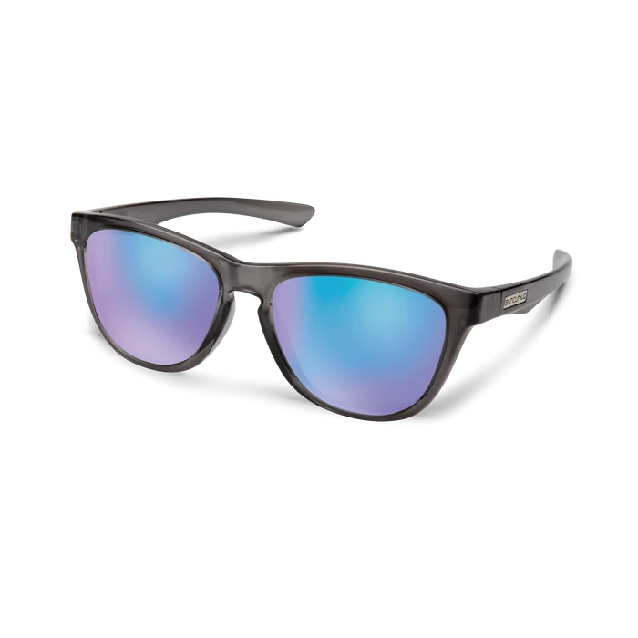 Crystal Silver Backpaint Frame, Polarized Blue Mirror Lens