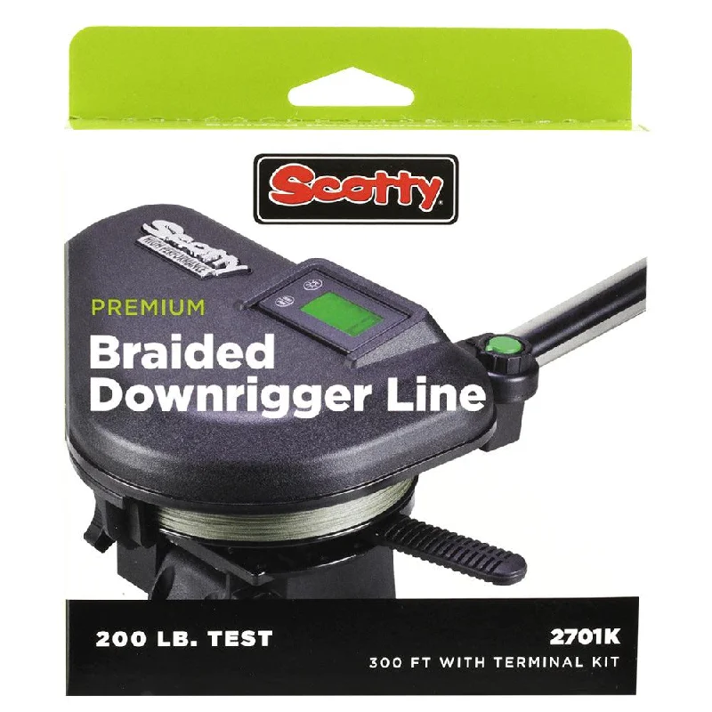 Fishing tackle padded sleeve-Scotty Premium Power Braid Downrigger Line - 400ft of 200lb Test [2702K]