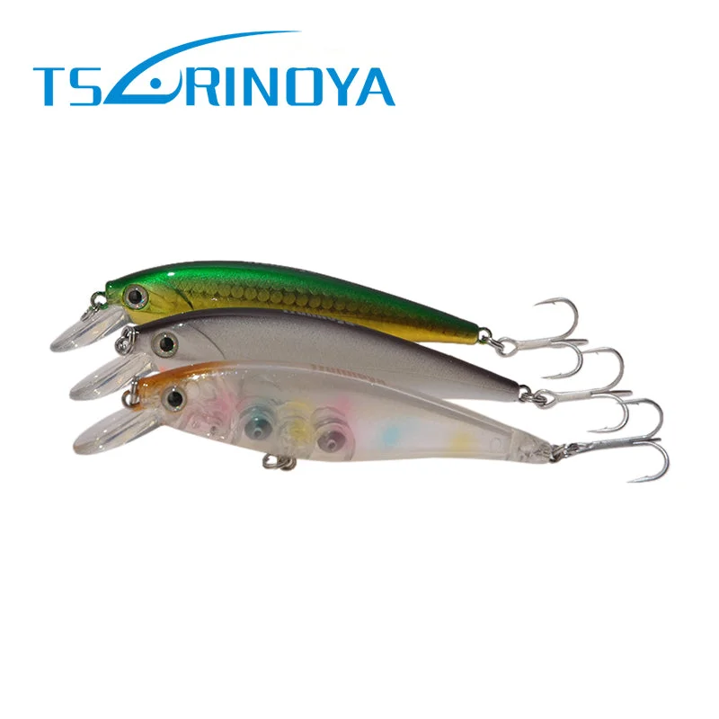 Fishing rod ice pack-Tsurinoya Minnow Wobbler Fishing Lure 65mm 5g Popular Hard Bait Floating With VMC Hooks Lifelike 3D Eyes DW35