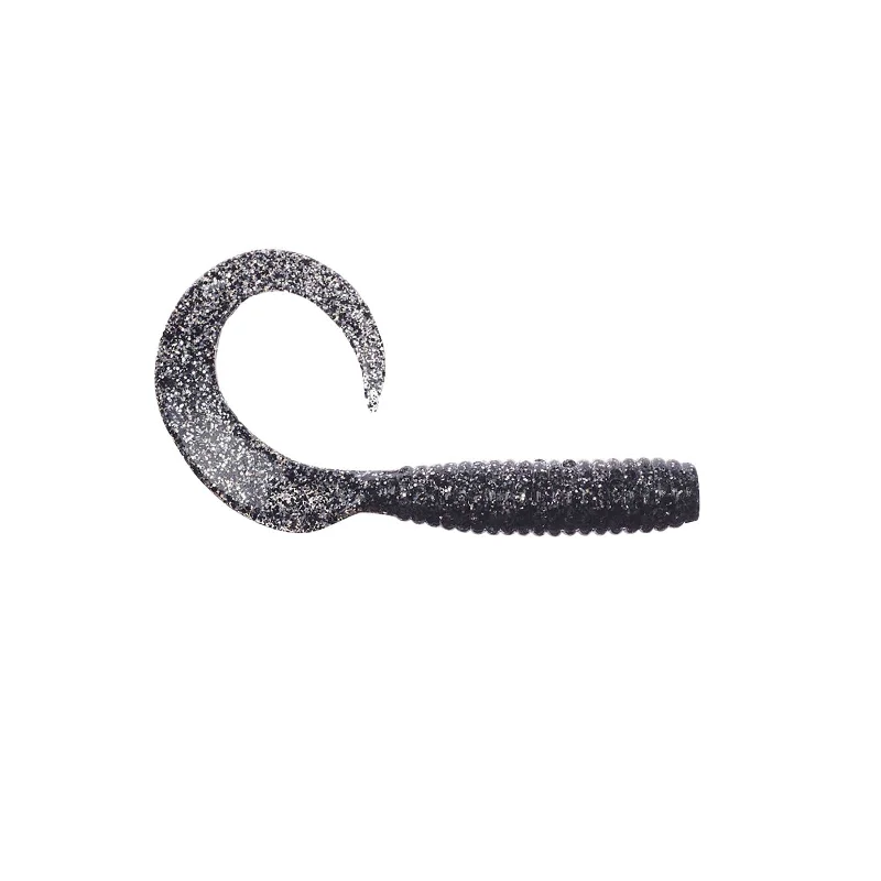 Fishing hook fine grip-Berkley Gulp! Saltwater Grub - 8 in. - Black Bling