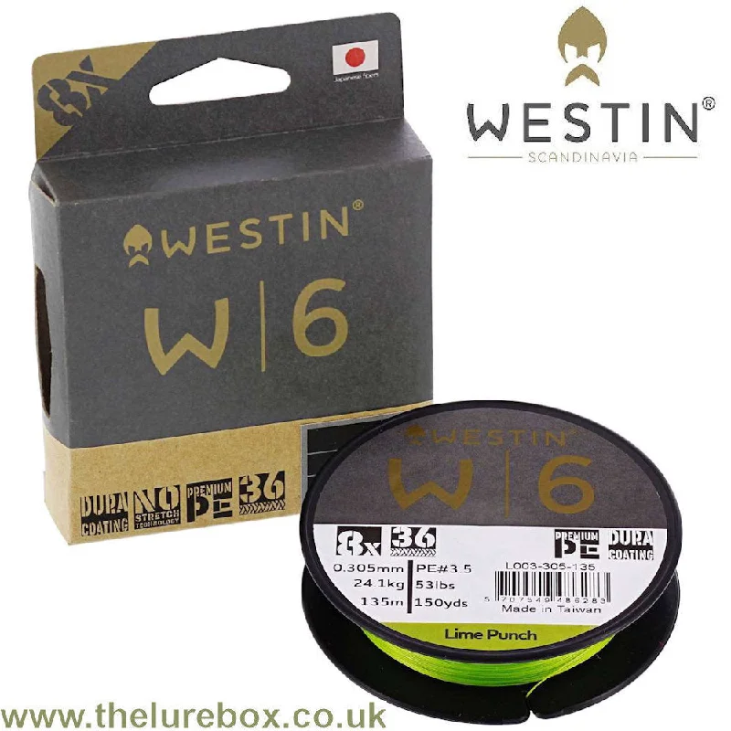 Fishing bait mixing box-Westin W6 8 Strand Braid Lime Punch - 150 Yards