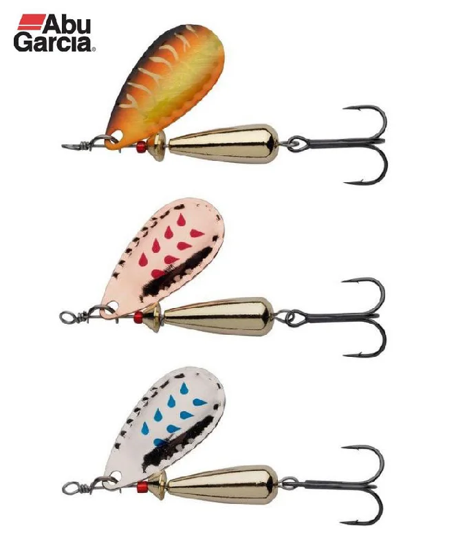 Fishing hook durable support-Abu Garcia Droppen Spinners - 3 Pack - Silver / Copper / Tiger - Fishing Lures