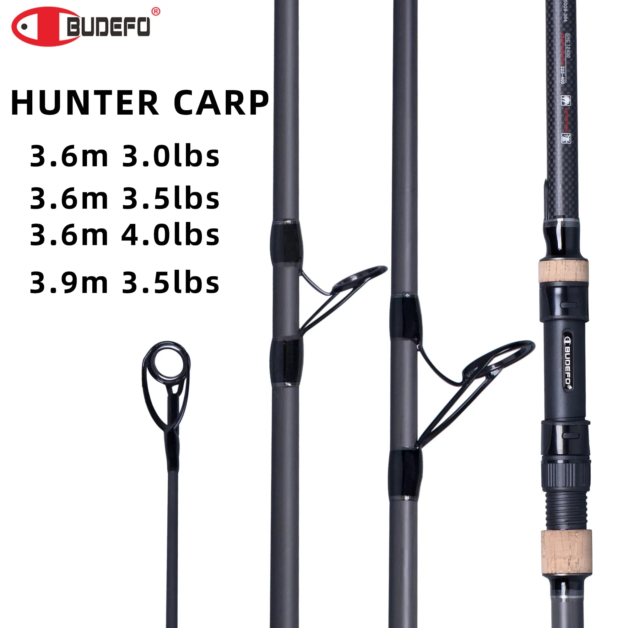 Fishing tackle stackable grip-BUDEFO CARP Fishing Rod 3.6/3.9m High Carbon Hard Power 3.0/3.5/4.0lbs Surf Spinning Throwing Shot to About 150M