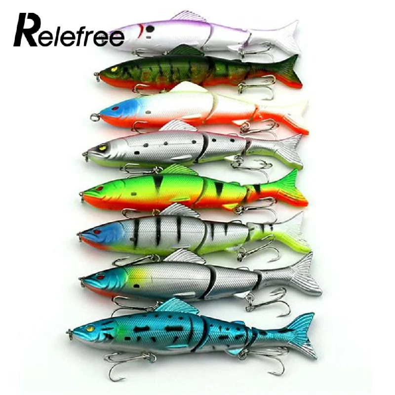 Fishing tackle utility sleeve-Relefree Popular Multi Jointed Fishing Lures 12.5cm Large Swimbait Sink fishhook Hook Tackle Outdoor Trendy