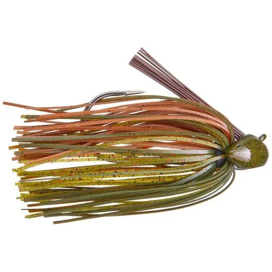 Fishing bait scent precision-Berkley PowerBait Football Jig Scented Silicone Skirt 3/4 Oz BR Green Pumpkin