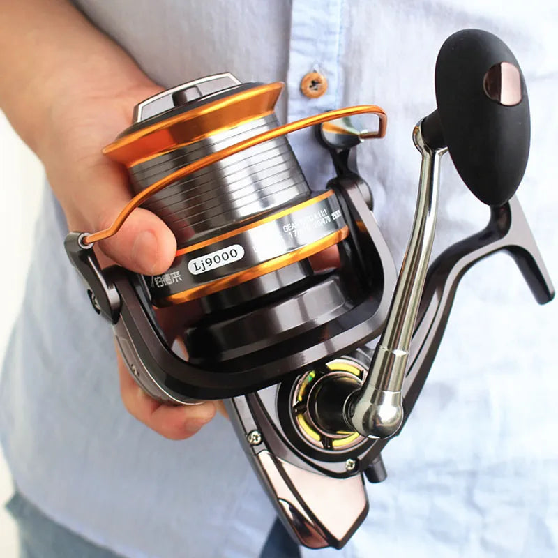 Fishing line high balance-free delivery 9000 full metal wire cup wheel cast fishing reel by sea rod fishing ship wheel gear wholesale