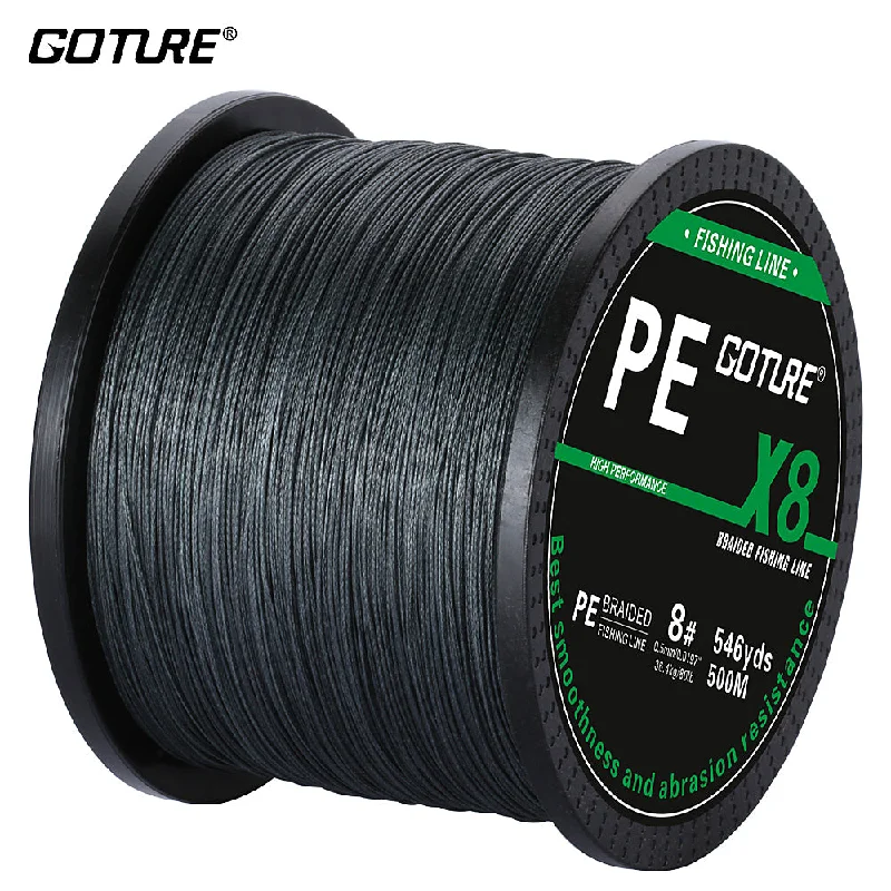 Fishing reel precision grip-Brand Braided Fishing Line 500m 8 Strands Super Strong PE Line Multifilament 20lb 80lb 100lb