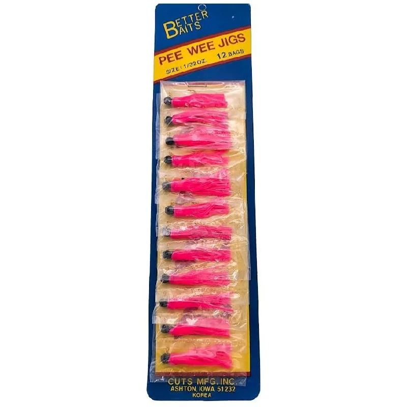 Fishing rod sturdy sleeve-Better Baits Pee Wee Jigs 1/64 Oz Card Of 12