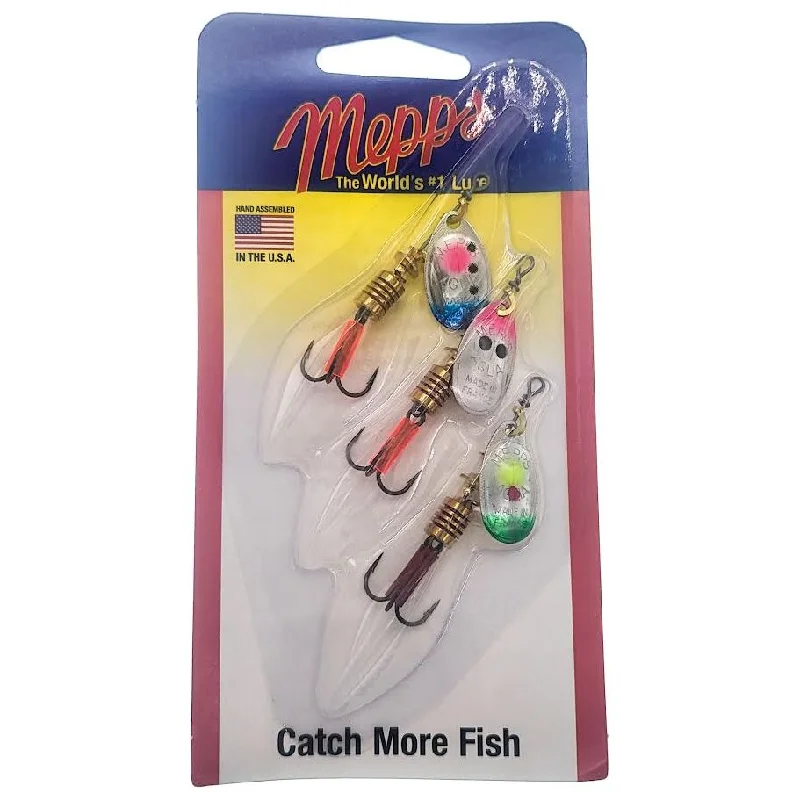 Fishing hook glow control-Mepps Pack Aglia Bait Series #1 Plain Qty 3