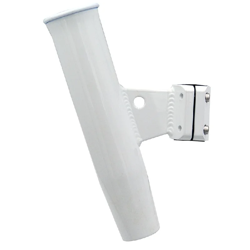 Fishing line cast firm-C.E. Smith Aluminum Vertical Clamp-On Rod Holder 1-5/16" OD White Powdercoat w/Sleeve [53716]