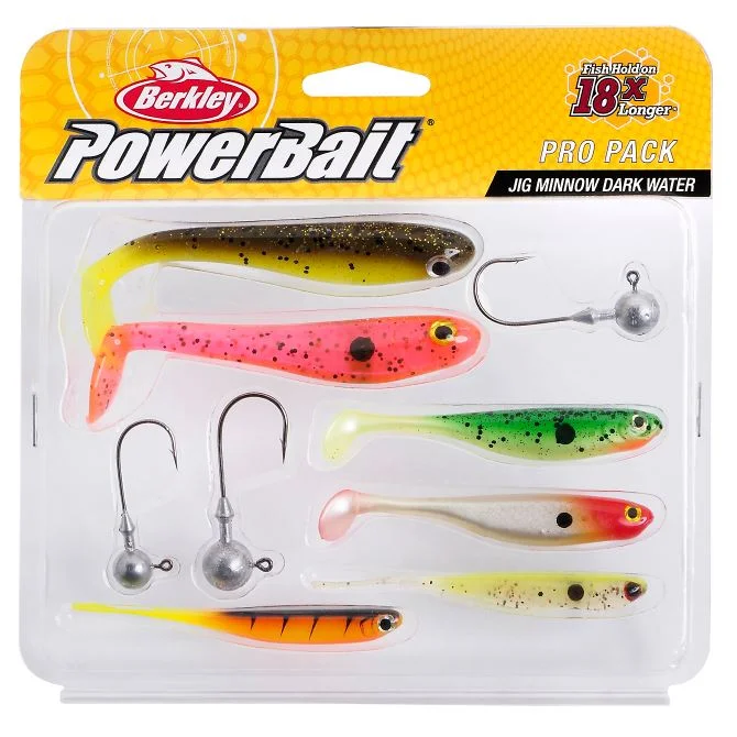 Fishing line thin firm-New Berkley Pro Pack Jig Minnow Dark Water Lure Fishing Set - Lures & Jigheads - 1532033