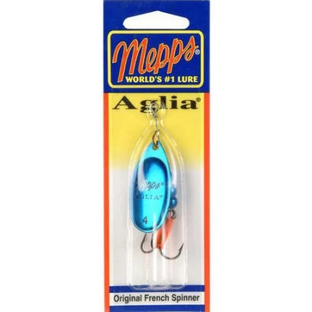 Fishing bait scent support-Mepps Aglia Plain Treble Fishing Lure Blue Platinum 1/3 Oz B4 Blp