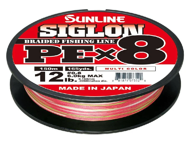 Fishing hook fine steady-Sunline Siglon PEx8 Multi Colour Braid 150m Spools