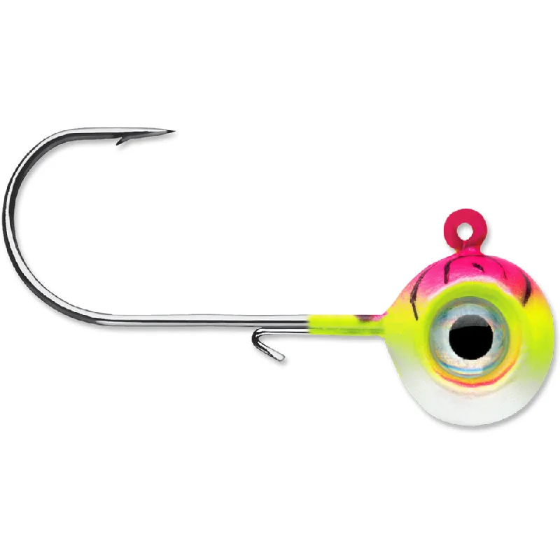 Fishing line smooth support-Vmc Neon Moon Eye 3D Holographic Jig Fishing Lure Pink Fire Uv Size 2/0 1/4 Oz. 4 Count Nme14-Pfu