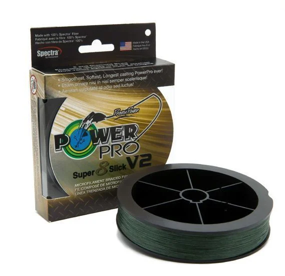 Fishing bait live lock-PowerPro Super Slick V2 Braided Line 20lb 1500yds - Moss Green