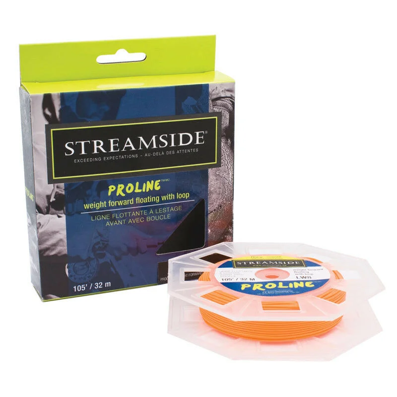 Fishing rod sturdy sleeve-Streamside Proline Weight Forward Floating Fly Line With Loop Orange 8wt 105ft