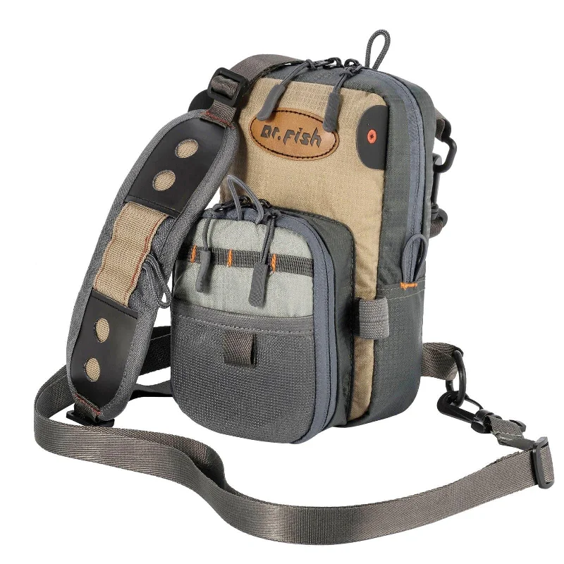 Fishing tackle travel precision-Dr.Fish Fly Fishing Chest Bag Crossbody