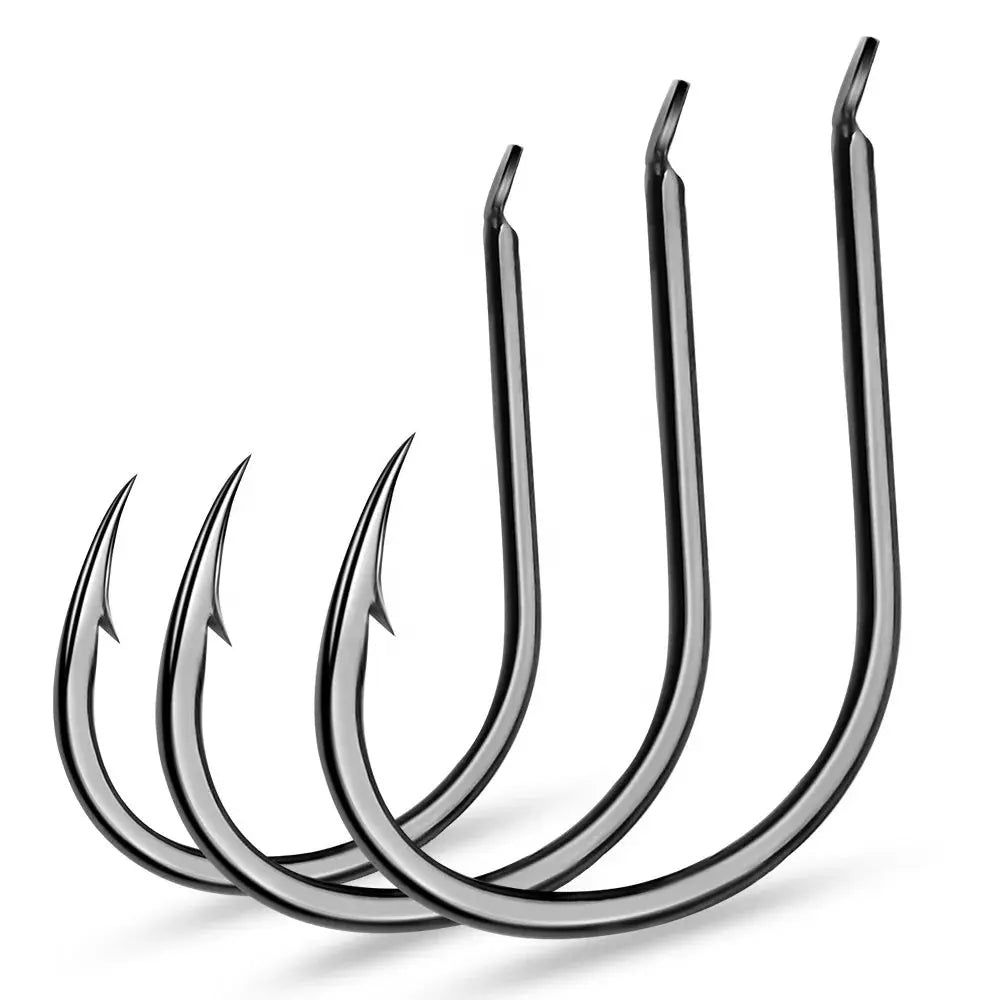 Fishing tackle utility balance-Lureswholesale® High Carbon Steel Single Flat Eye Worm Hooks with Barb 200pcs/bag