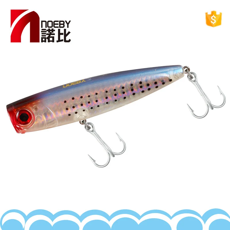 Fishing reel smooth winding-Popper hard plastic lure with red tongue popular all over the world