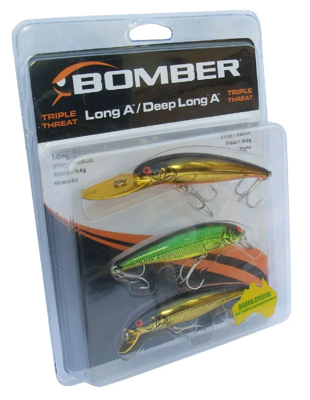 Fishing tackle utility control-Bomber Long A Mixed 3 Pack Lures