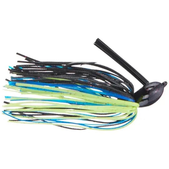 Fishing tackle multi-balance-Berkley PowerBait Scented Silicone Skirt Flipping Jig 3/8 Oz Black/Blue/Chartreuse