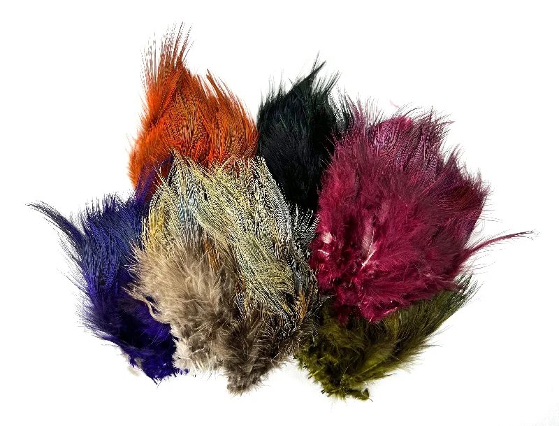 Fishing line cast firm-Hareline Strung Ringneck Rump Feathers