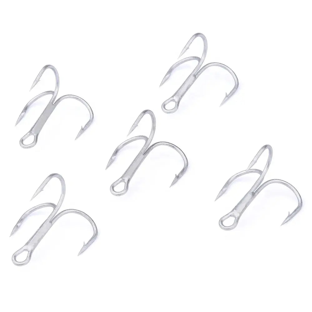 Fishing line thin control-Lureswholesale® High Carbon Steel Round Bent Triple Fishhook 50pcs/bag