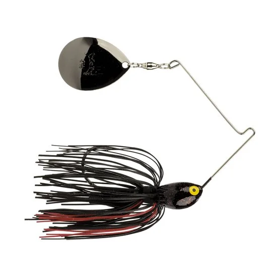 Fishing tackle travel control-Strike King Ratlin Midnite Special Spinnerbait 7/16 Oz Black/Red With Night Blade