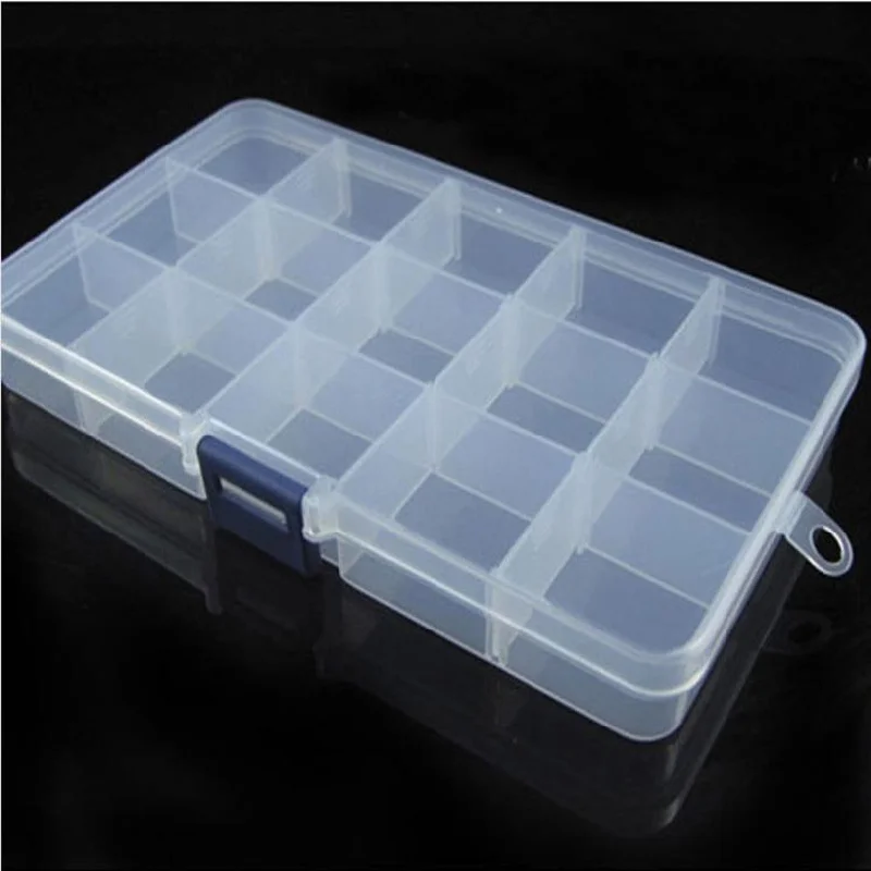 Fishing line cast lock-MUQGEW Popular Useful Outdoor 15 Slots Adjustable Plastic Fishing Lure Hook Multifunctional Tackle Box Storage Case Organizer