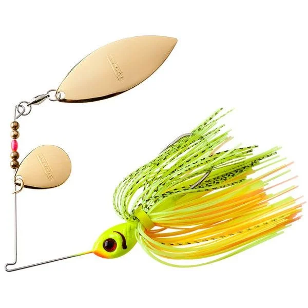 Fishing tackle carry precision-Booyah Tandem Blade Spinnerbait 1/4 Oz Chartreuse/Chartreuse Perch