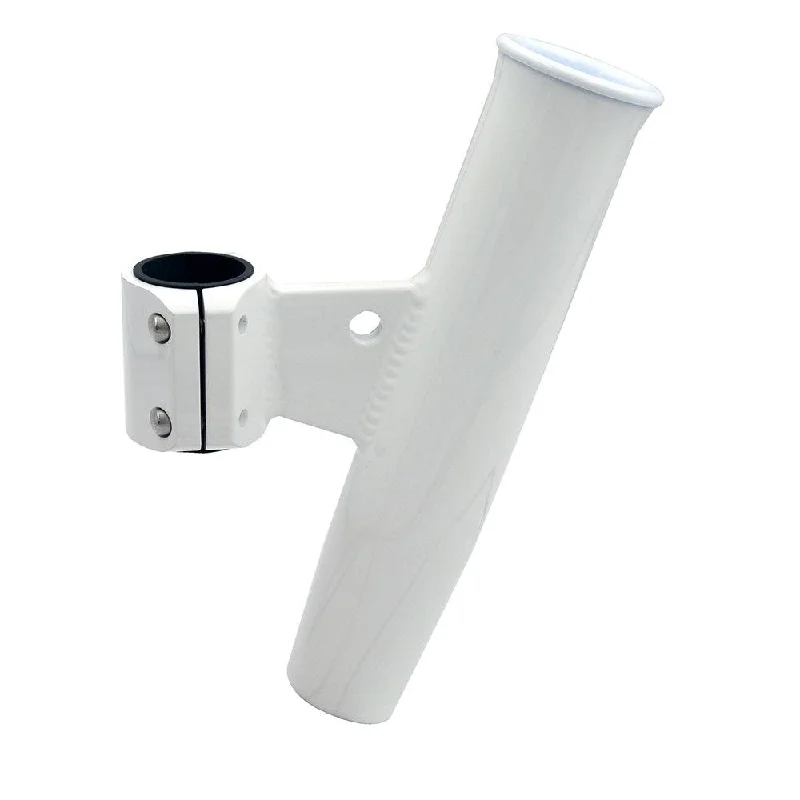 Fishing tackle utility control-C.E. Smith Aluminum Vertical Clamp-On Rod Holder 1-2/3" OD White Powdercoat w/Sleeve [53726]