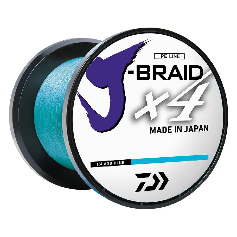 Fishing rod sturdy sleeve-Daiwa J-BRAID x4 Braided Line - 10 lbs - 300 yds - Island Blue [JB4U10-300IB]