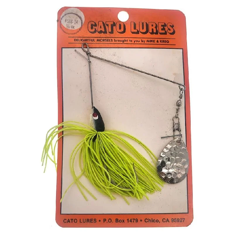 Fishing hook micro size-Cato Lures Spinnerbait Hammered Colorado Blade 1/4 Oz