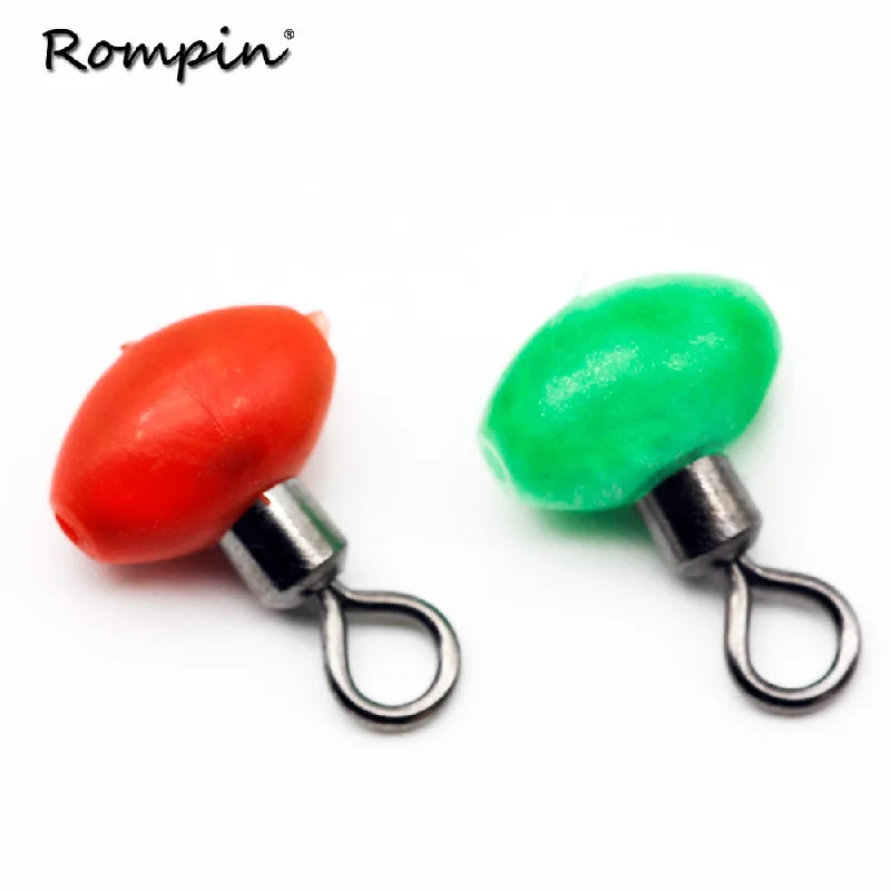 Fishing tackle multi-box-Rompin 20pcs/bag Cross-Line Swivels & Bead T Shape Pulley Slide Rig Connector Luminous Green Saltwater Fishing Terminal Tackle