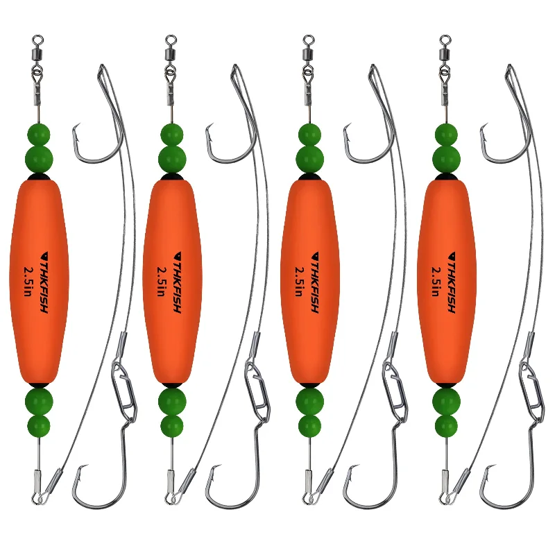 Fishing bait scent lock-THKFISH 4PCS Double Hooks Catfish Float Rigs For Santee Rig