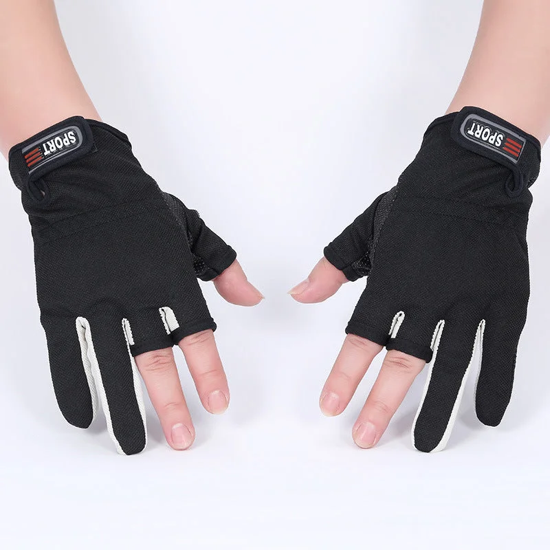 Fishing hook rust hold-Fingerless Exposed Men&Women Fishing Glove