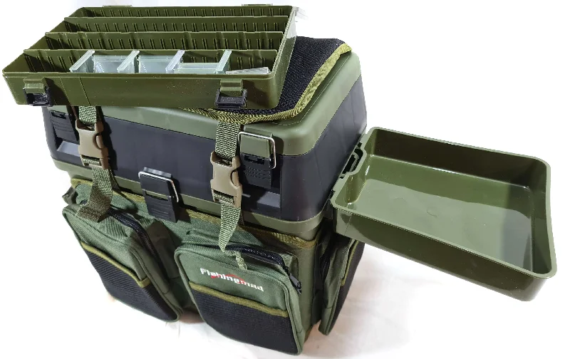 Fishing tackle sling pouch-SEATBOX + SEAT BOX BACKPACK CARRIER + SIDE TRAY + TACKLE BOX