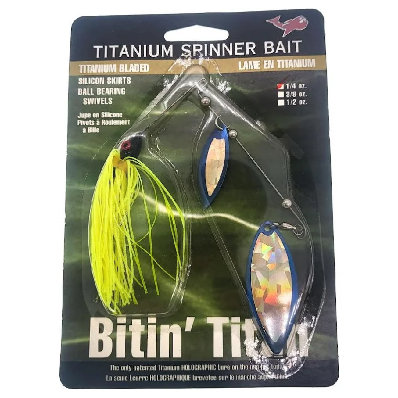 Fishing rod padded sleeve-Bitin' Titan Titanium Spinner Bait Willow Blades