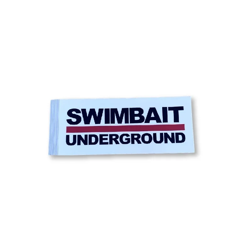 Fishing lure hard bait-Swimbait Underground Logo Lock Up Sticker - White